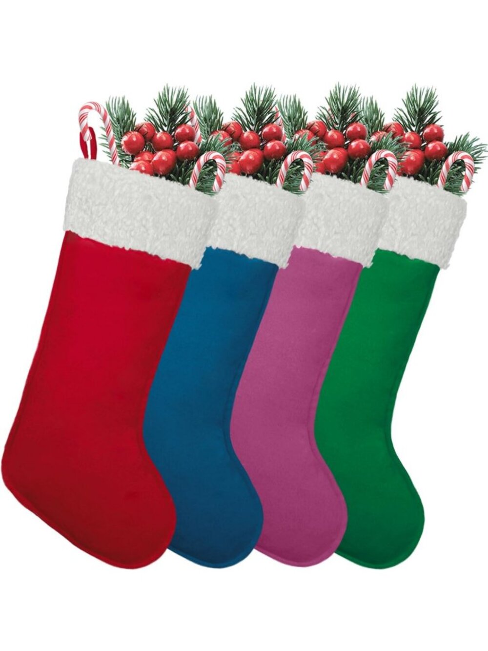 4 Pack Large Christmas Stockings 20” Holiday Decor for Tree & Fireplace